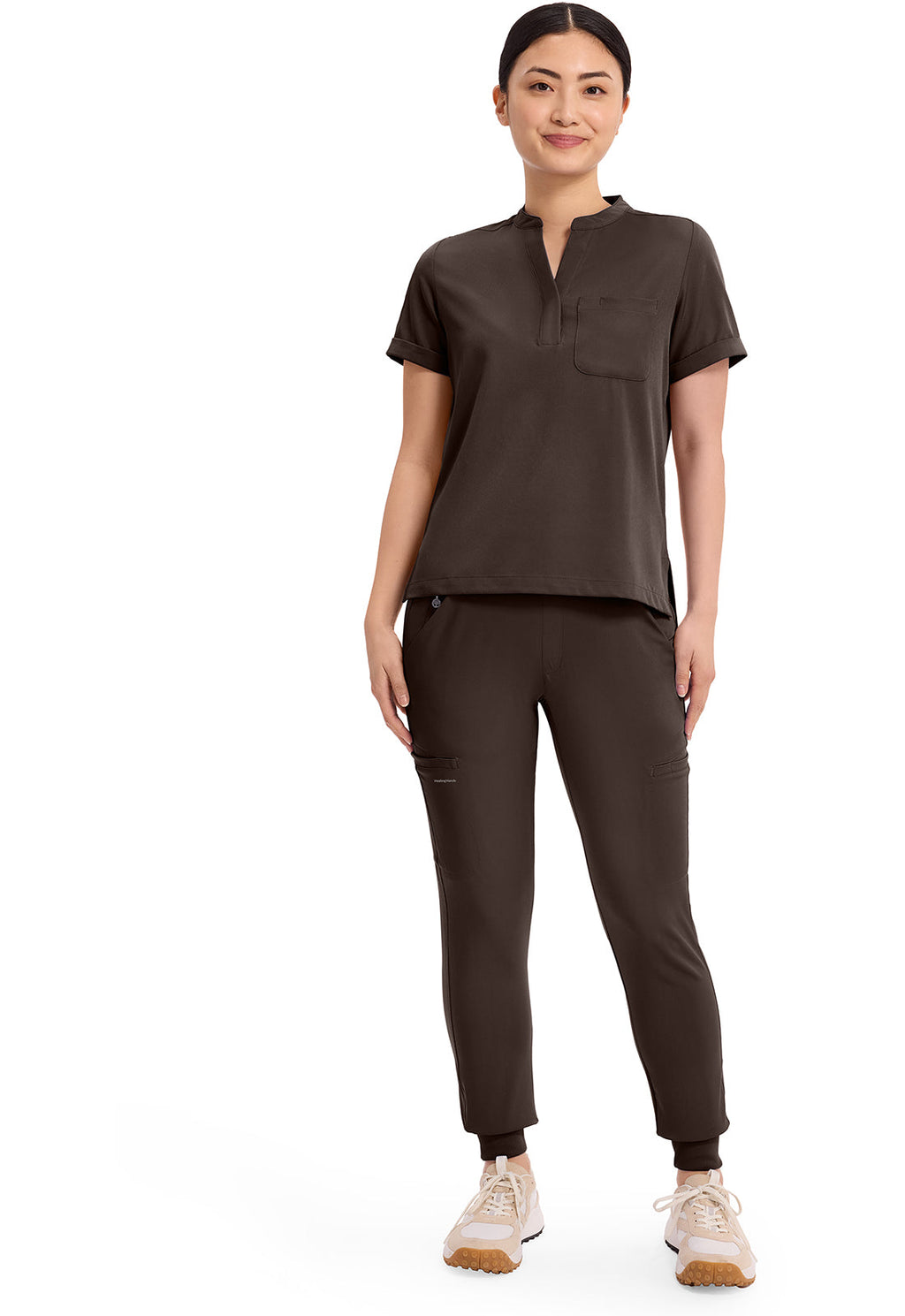 HH Works HH650 Macy 1 Pocket Scrub Top Dark Chocolate
