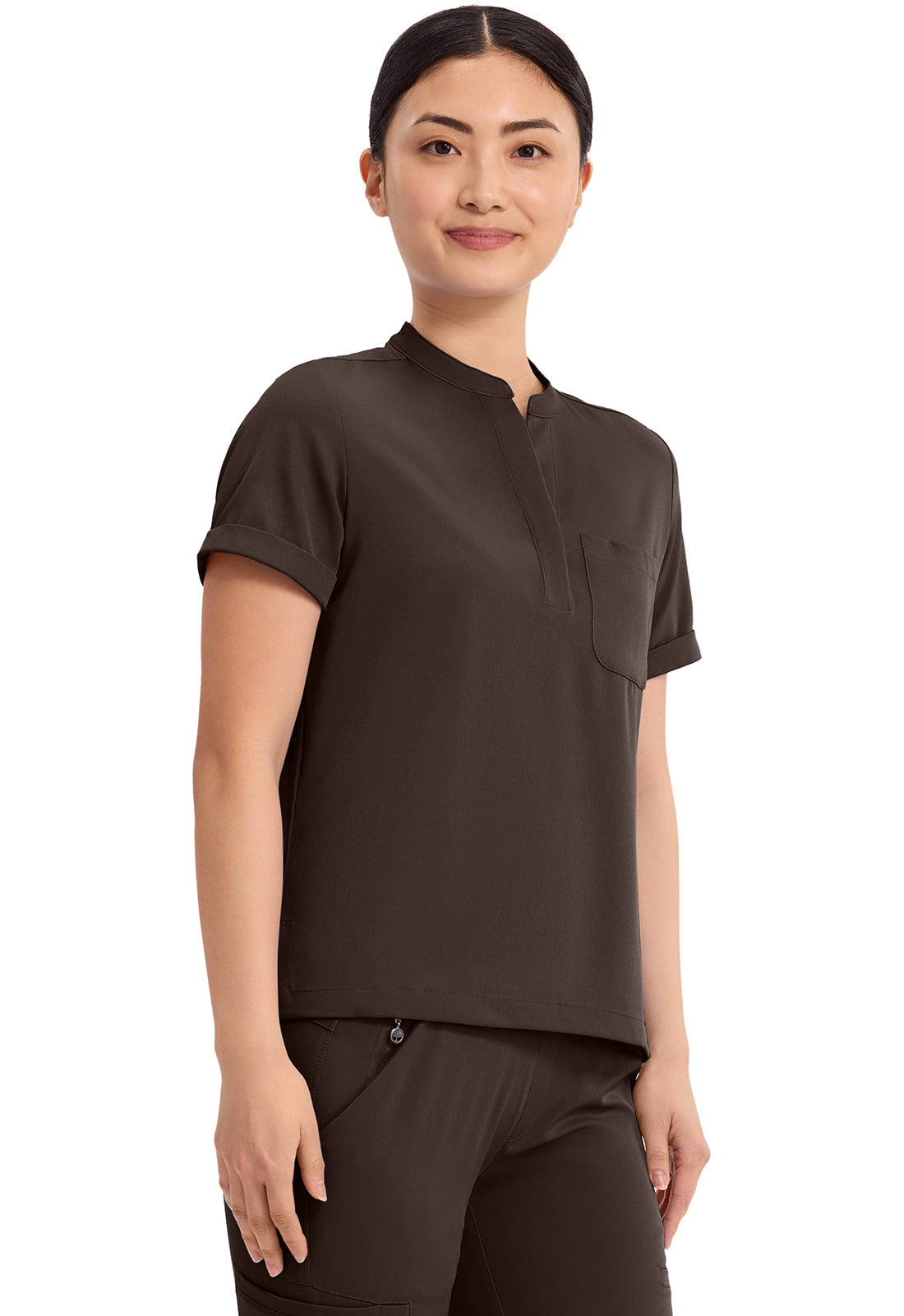 HH Works HH650 Macy 1 Pocket Scrub Top Dark Chocolate