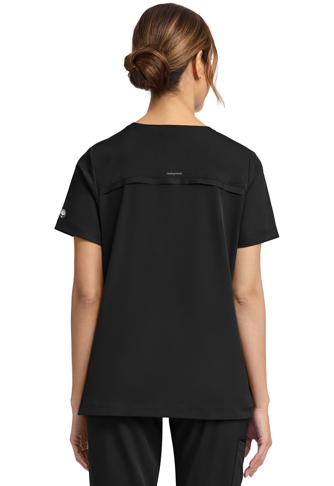 HH Works HH653 Women's 3-Pocket V-Neck Top Black