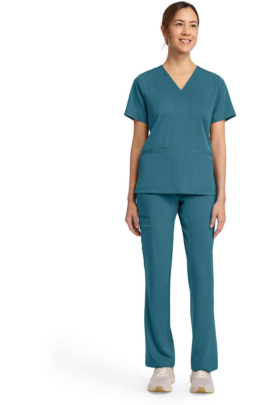 HH Works HH653 Women's 3-Pocket V-Neck Scrub Top Fresh Blue