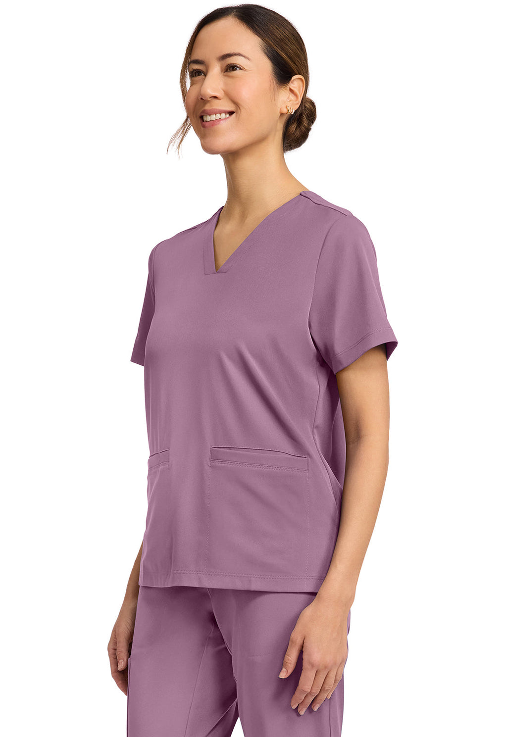 HH Works HH653 Women's 3-Pocket V-Neck Top Meta Mauve