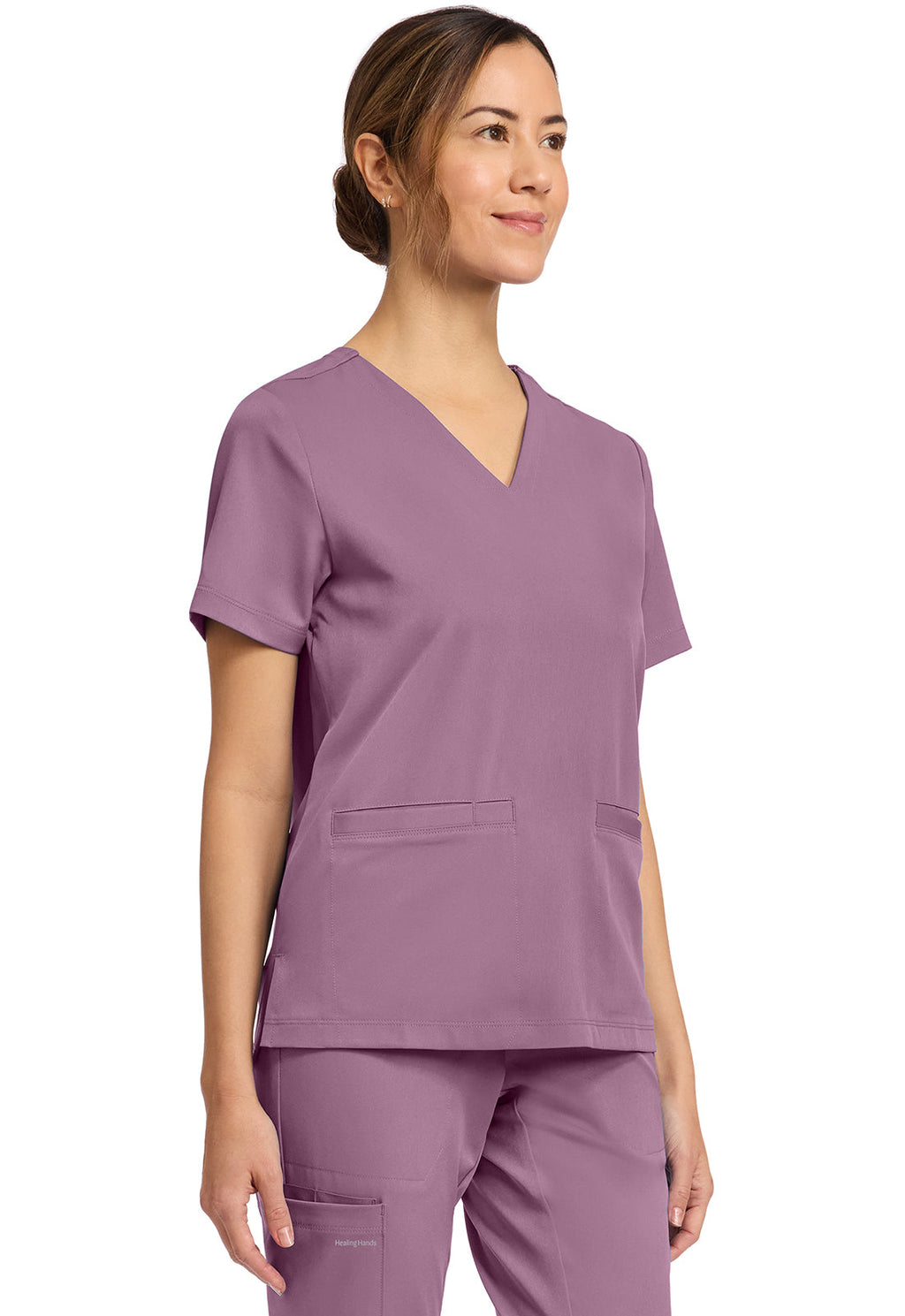 HH Works HH653 Women's 3-Pocket V-Neck Top Meta Mauve