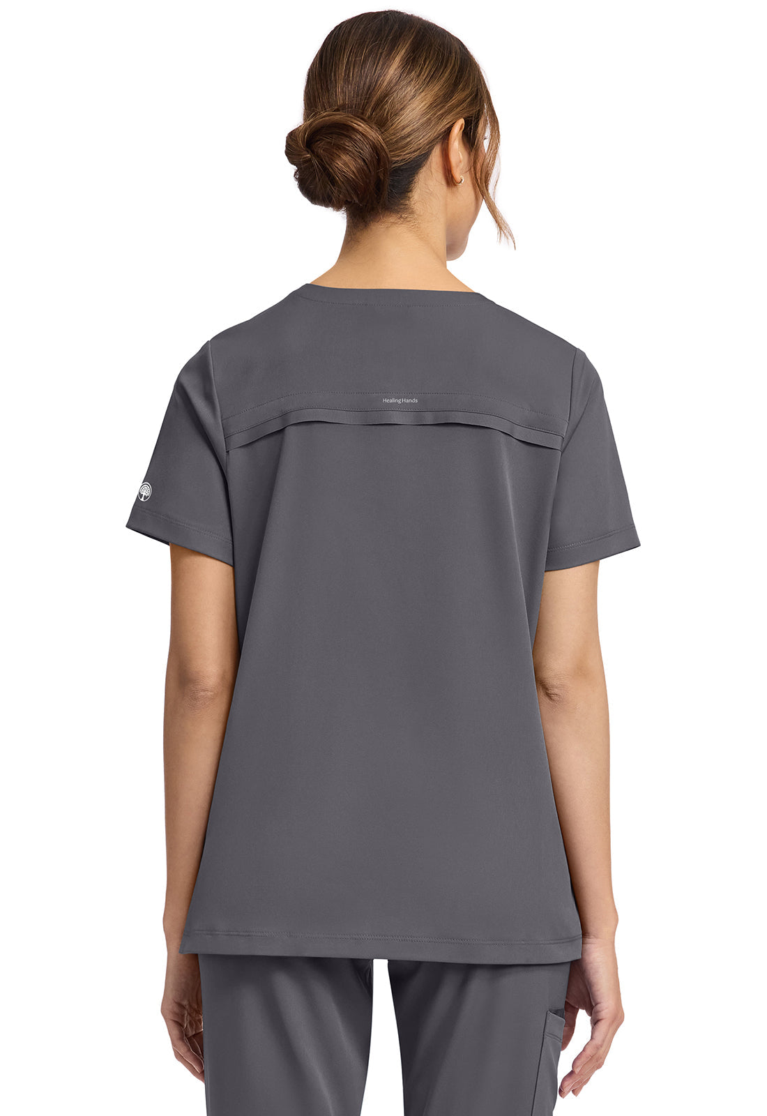 HH Works HH653 Women's 3-Pocket V-Neck Top Pewter