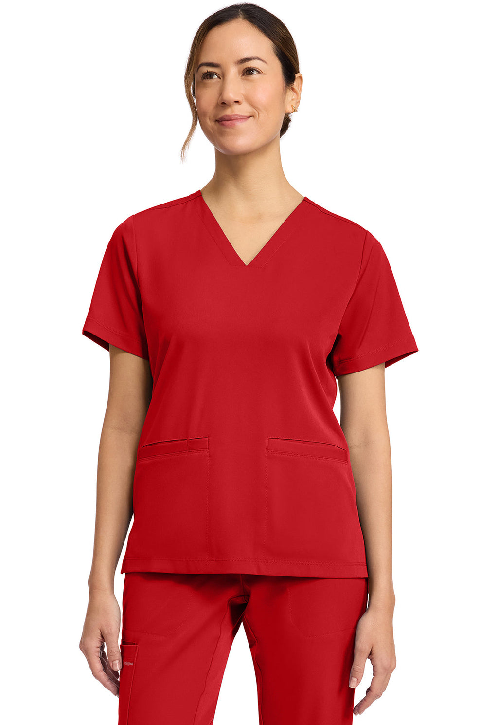 HH Works HH653 Women's 3-Pocket V-Neck Top Red