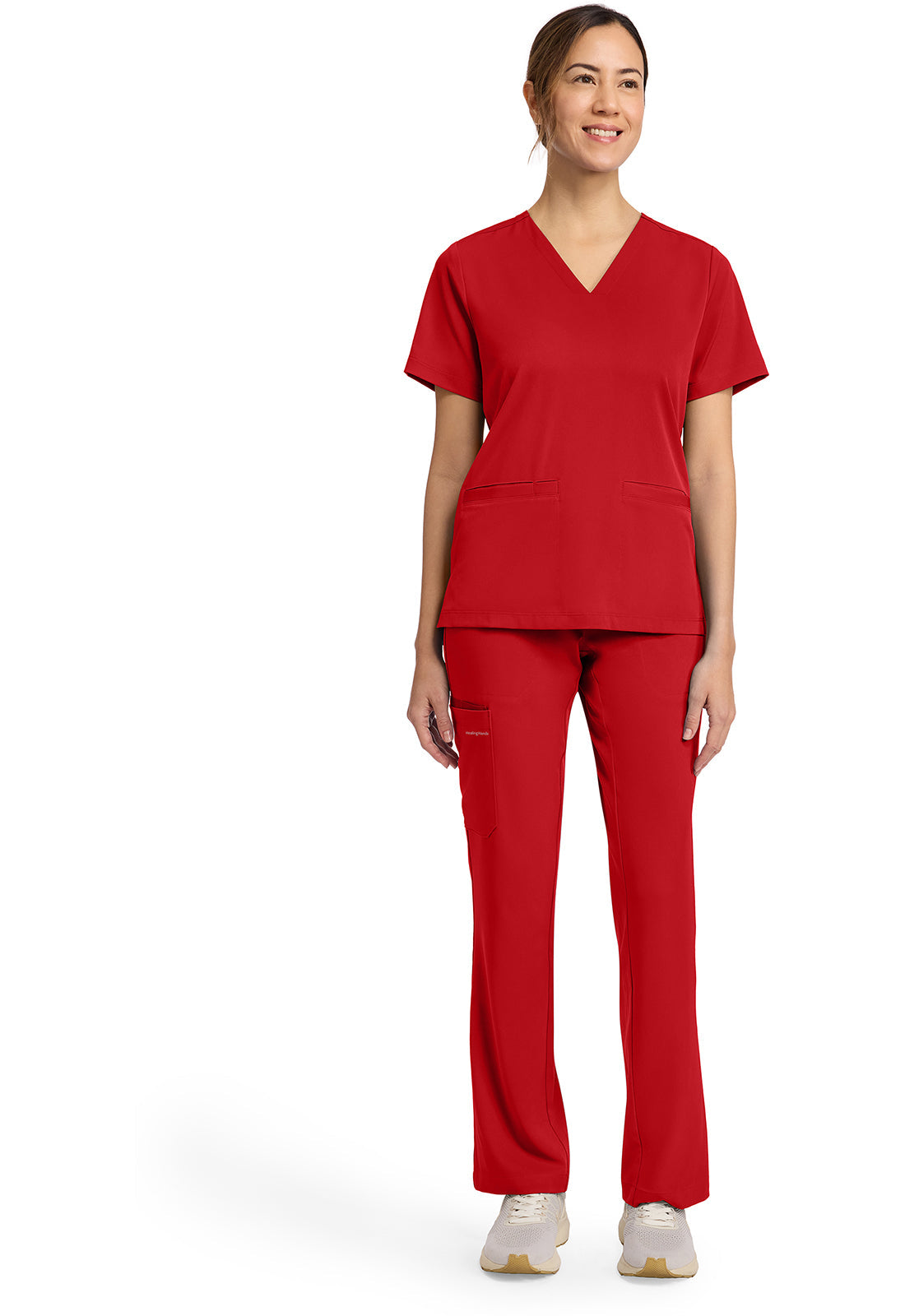 HH Works HH653 Women's 3-Pocket V-Neck Top Red