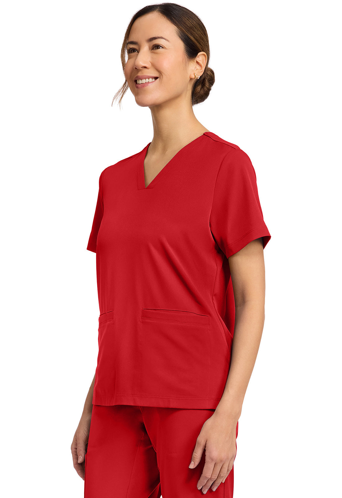 HH Works HH653 Women's 3-Pocket V-Neck Top Red