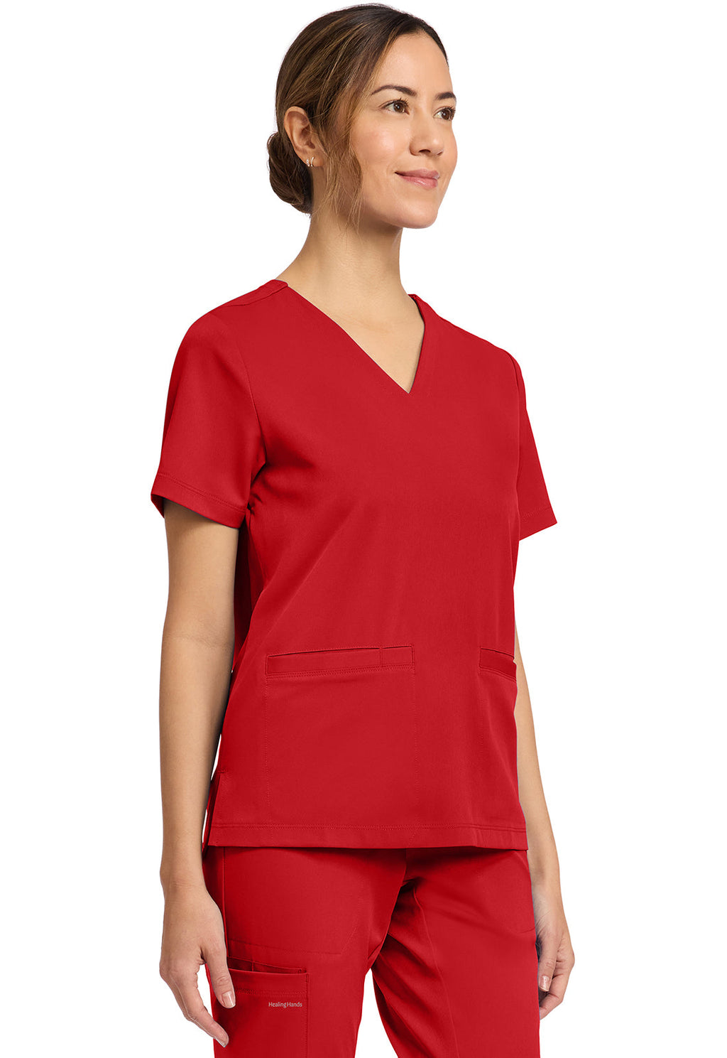 HH Works HH653 Women's 3-Pocket V-Neck Top Red