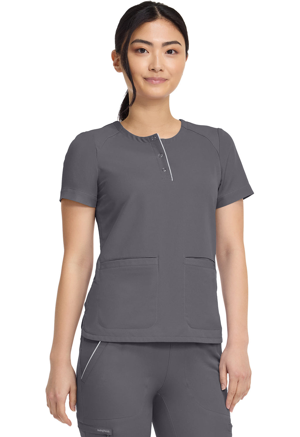 HH 360 HH702 Women's Crew Neck Scrub Top Pewter