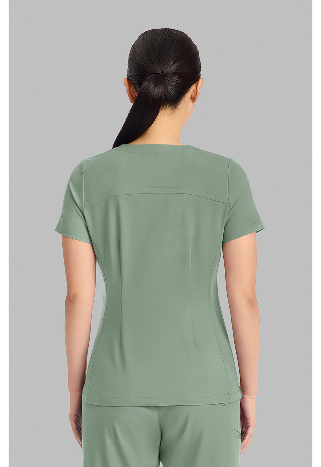 Quest HH751 Women's 3-Pocket Y-Neck Scrub Top Acadia Green