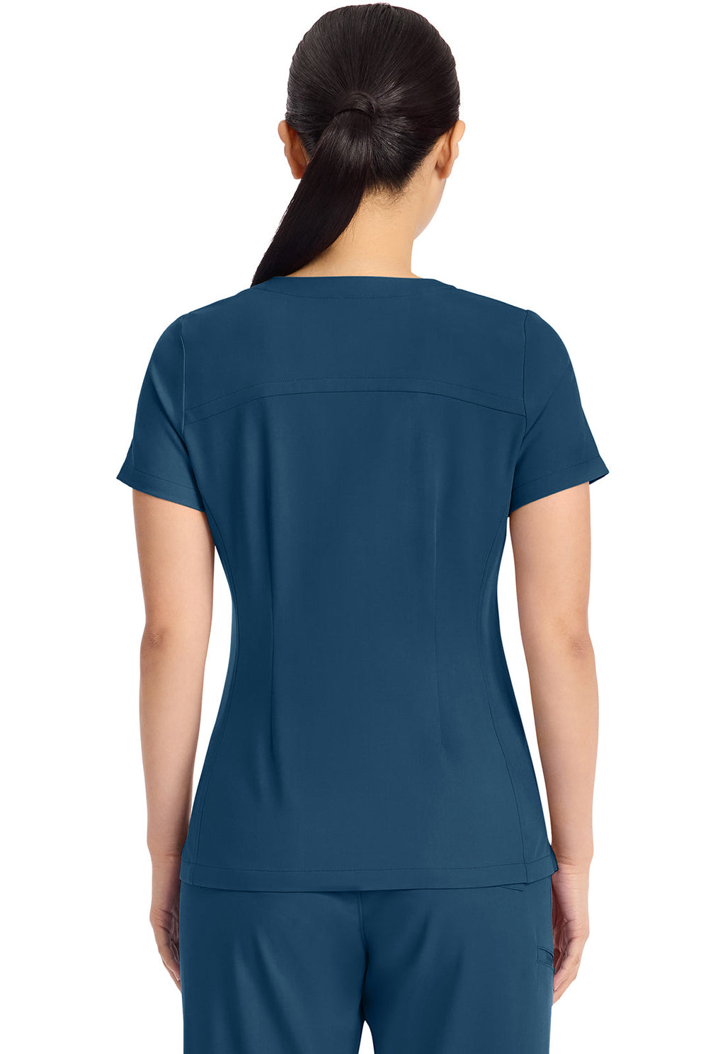 Quest HH751 Women's 3-Pocket Y-Neck Scrub Top Caribbean