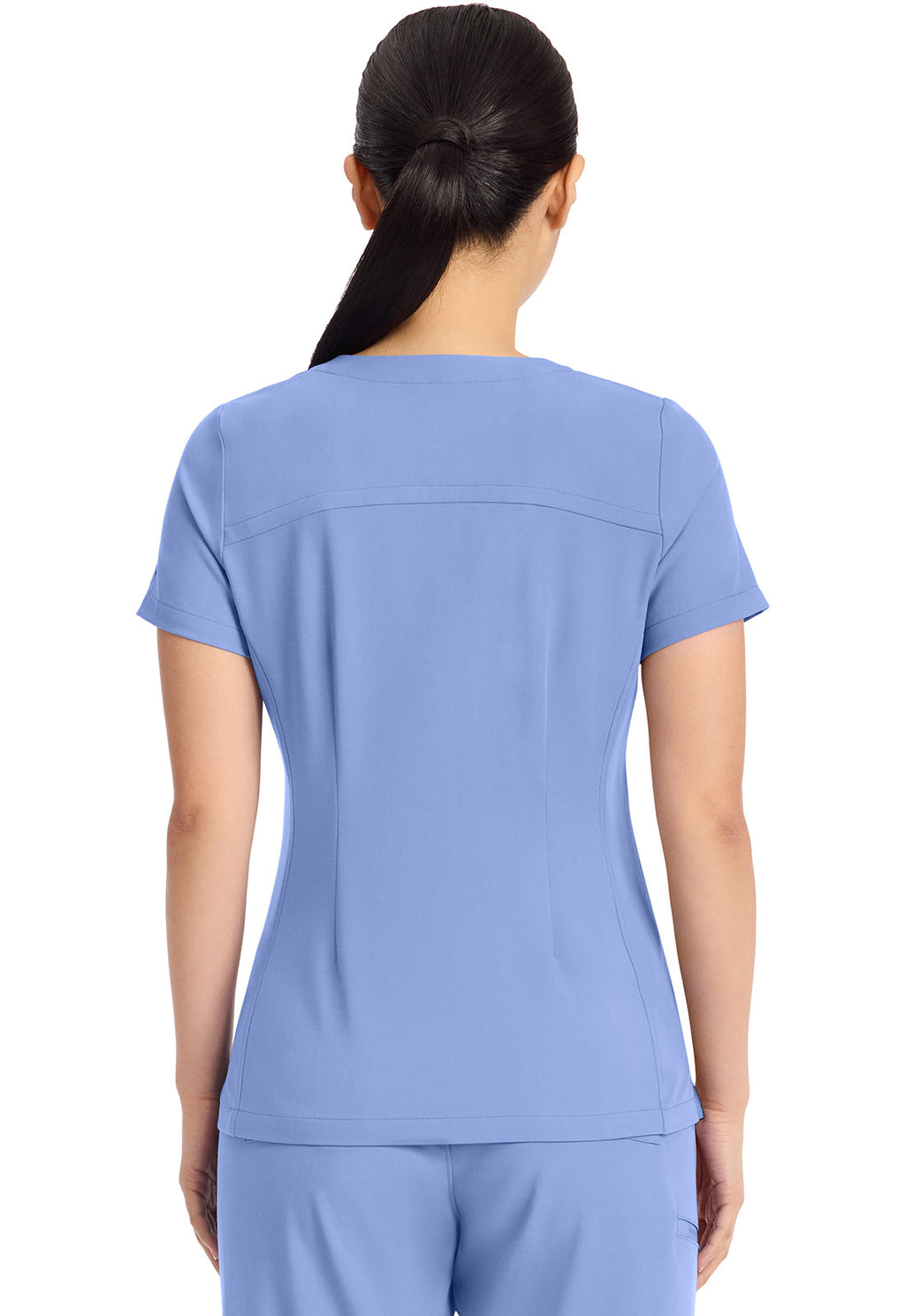 Quest HH751 Women's 3-Pocket Y-Neck Scrub Top Ceil