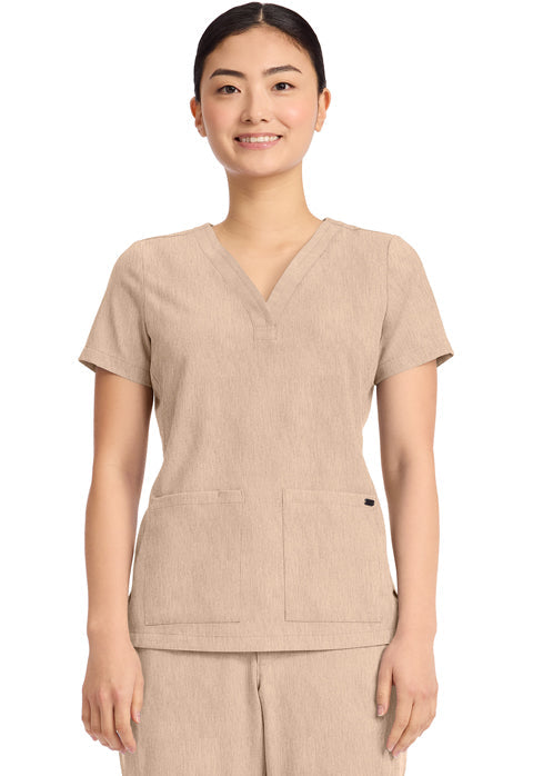 HH Quest HH751 Women's 3-Pocket Y-Neck Top Desert Taupe