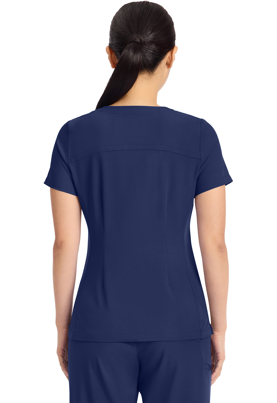 Quest HH751 Women's Women's 3-Pocket Y-Neck Scrub Top Navy