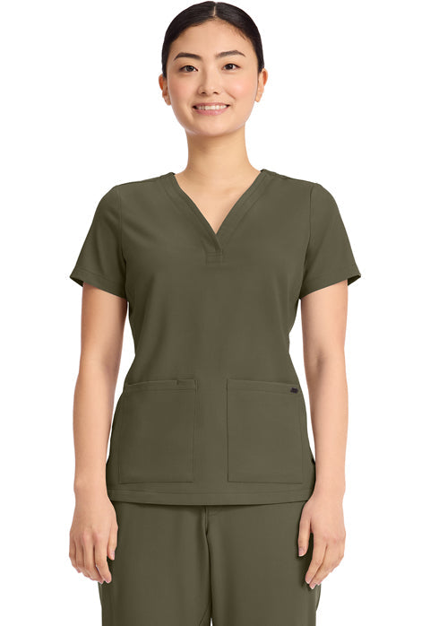 HH Quest HH751 Women's 3-Pocket Y-Neck Top Olive
