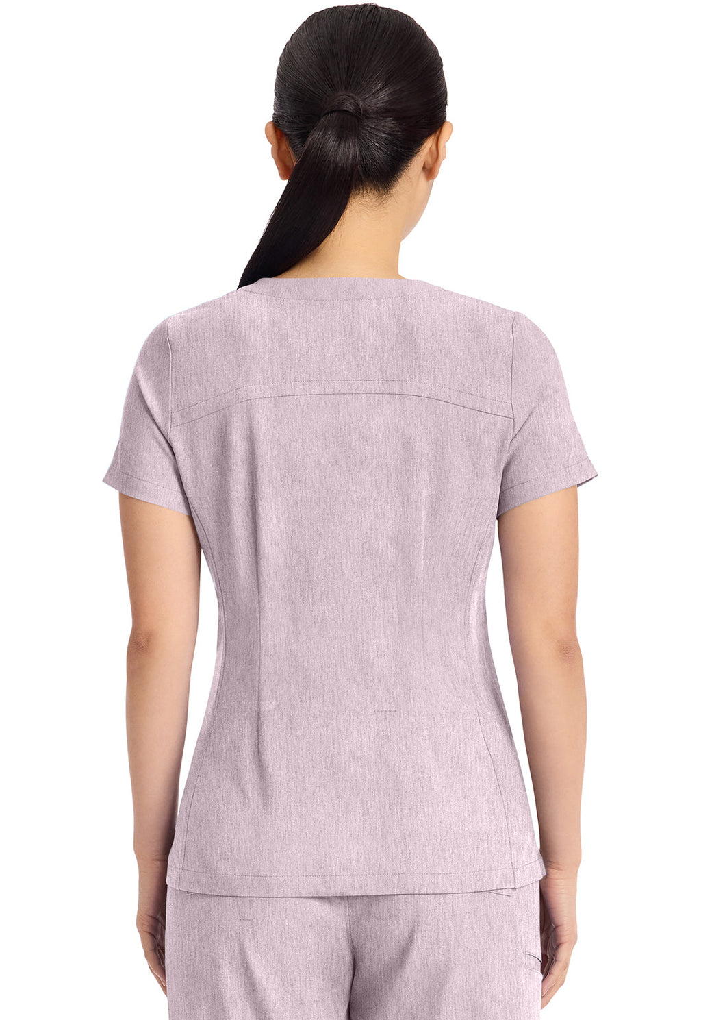 Quest HH751 Women's 3-Pocket Y-Neck Scrub Top Pink Pearl