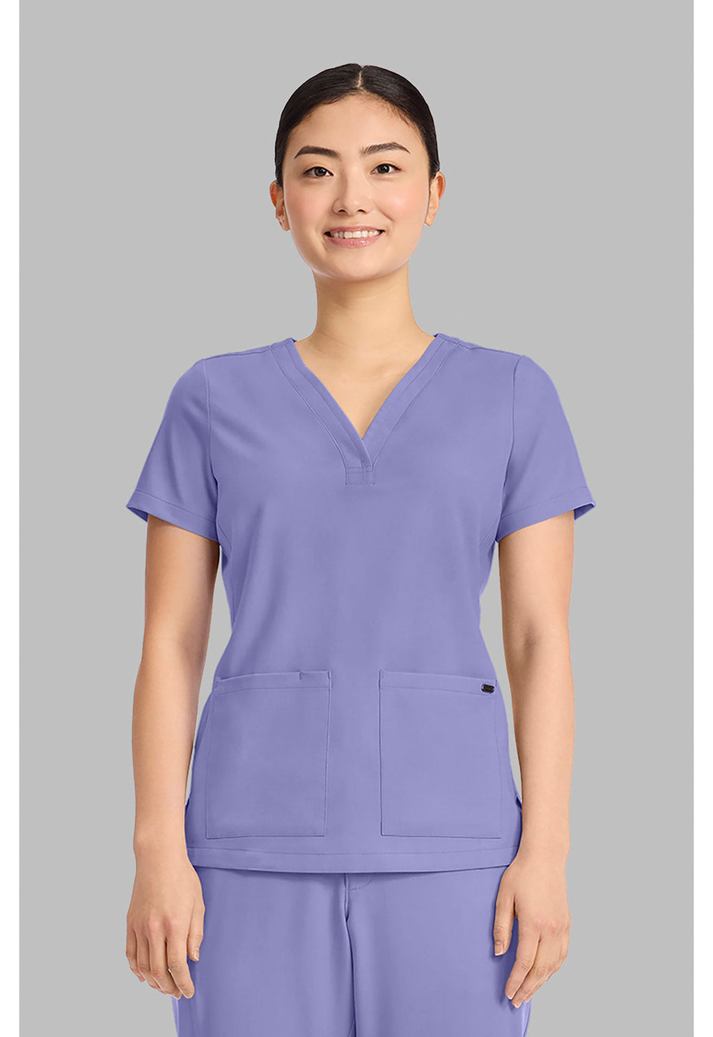 Quest HH751 Women's 3-Pocket Y-Neck Scrub Top Persian Violet