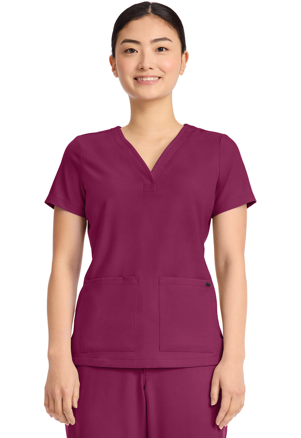 HH Quest HH751 Women's 3-Pocket Y-Neck Top Wine