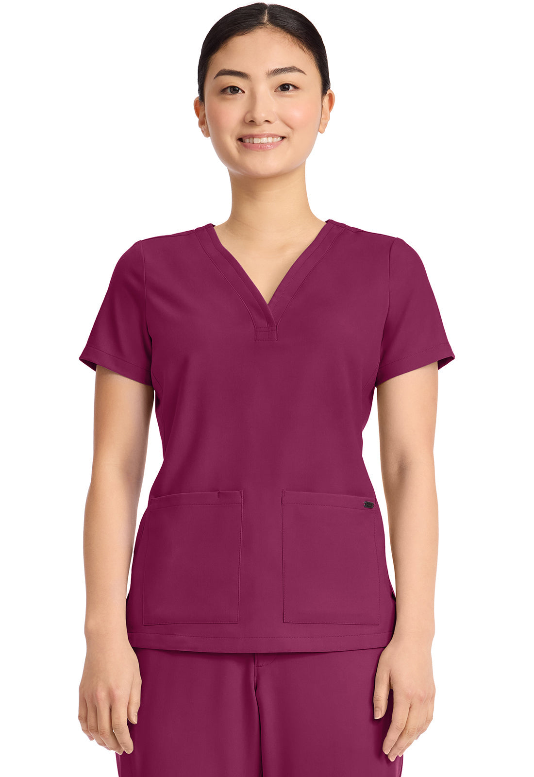 HH Quest HH751 Women's 3-Pocket Y-Neck Top Wine