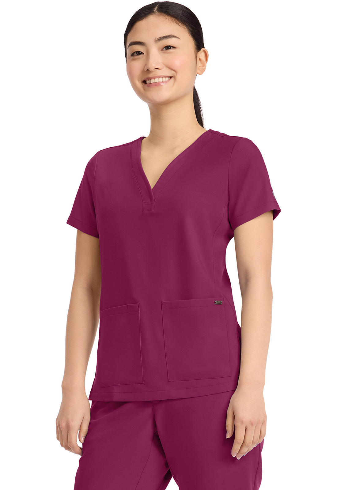 HH Quest HH751 Women's 3-Pocket Y-Neck Top Wine