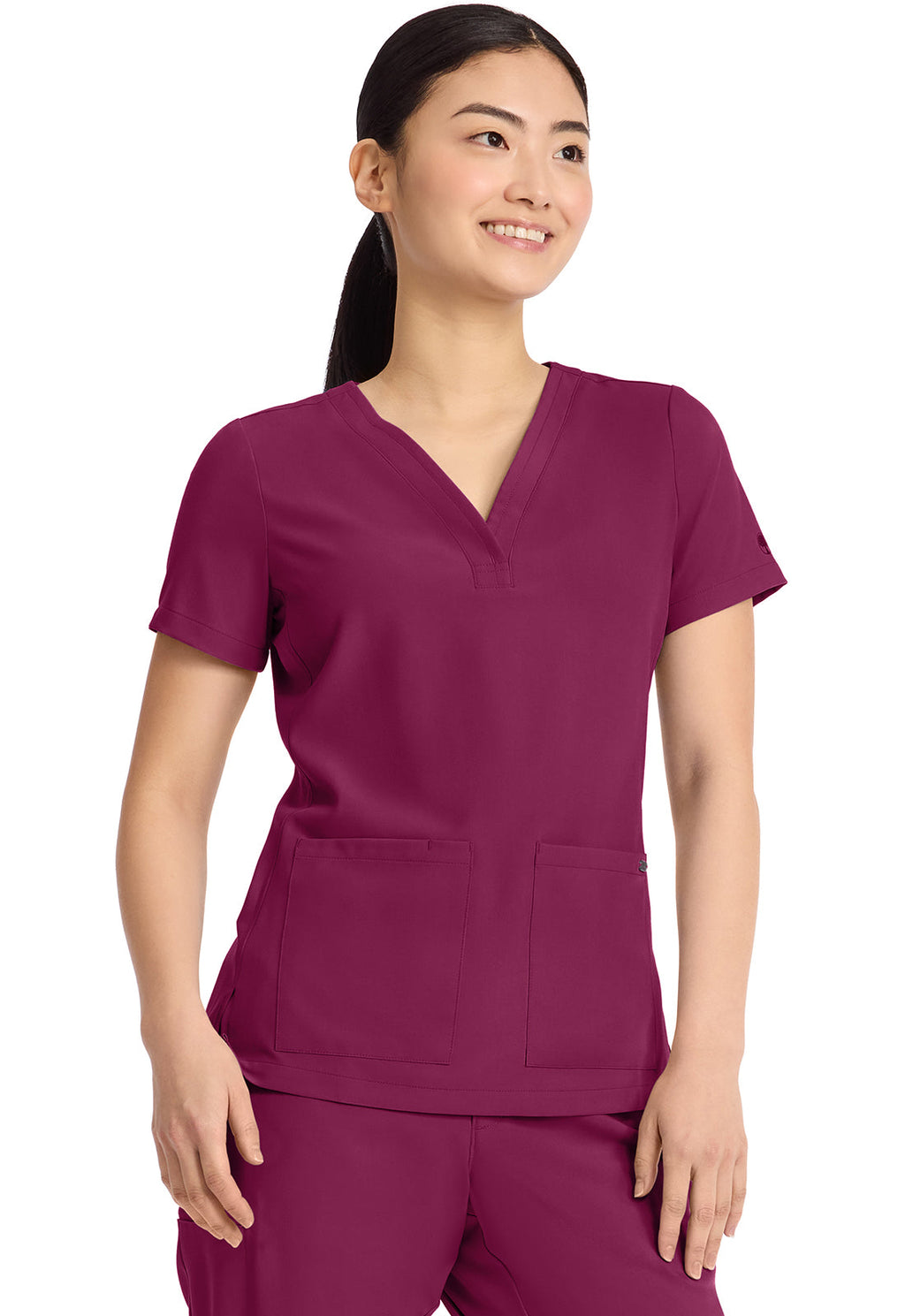 HH Quest HH751 Women's 3-Pocket Y-Neck Top Wine