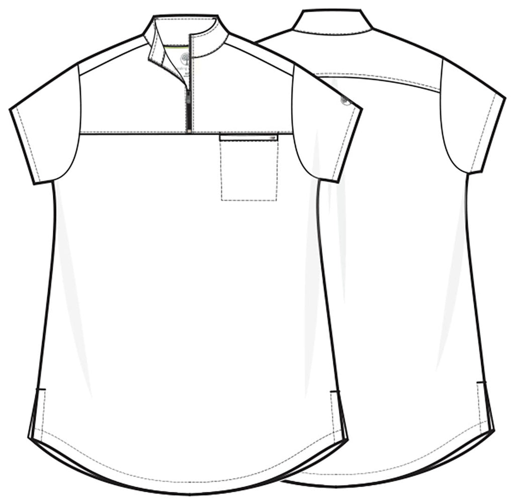 Quest HH752 Women's Women's Partial Zip Stand Collar Scrub Top Caribbean