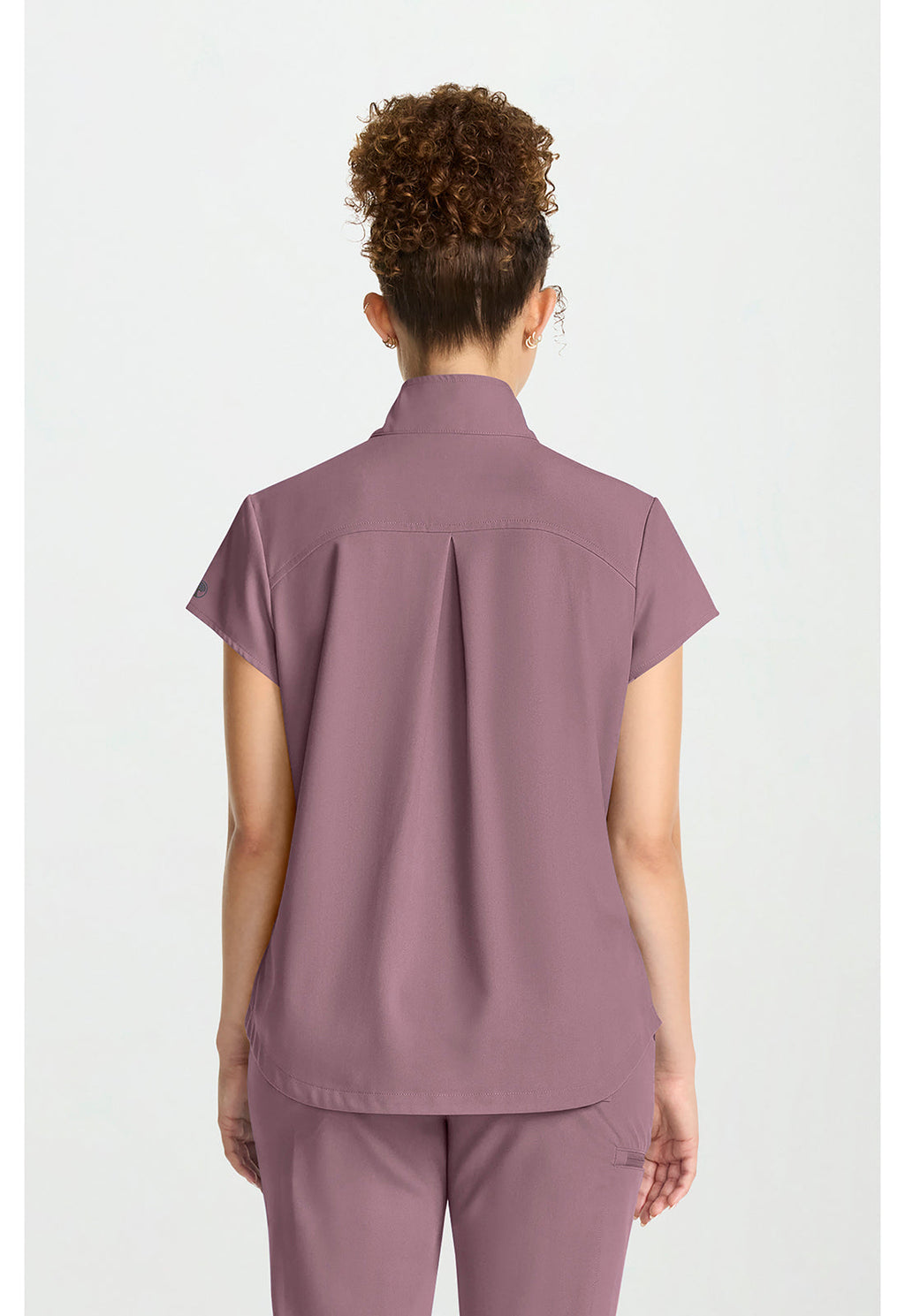 Quest HH752 Women's Partial Zip Stand Collar Scrub Top Elderberry