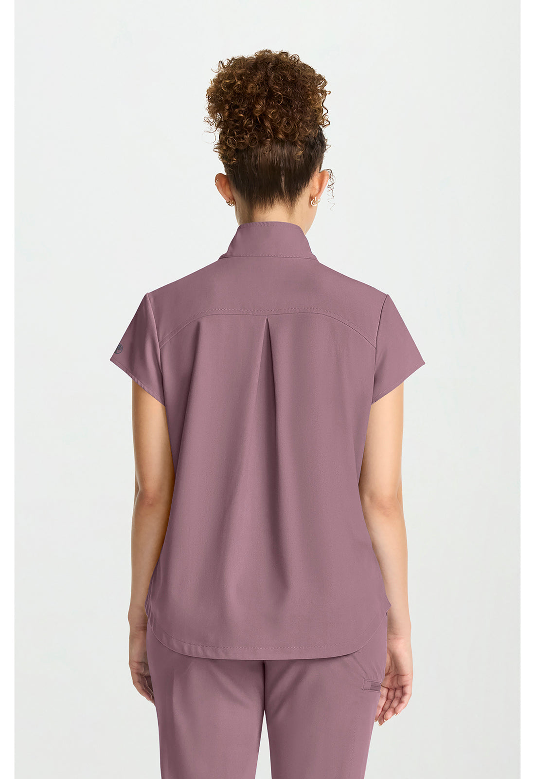 Quest HH752 Women's Partial Zip Stand Collar Scrub Top Elderberry
