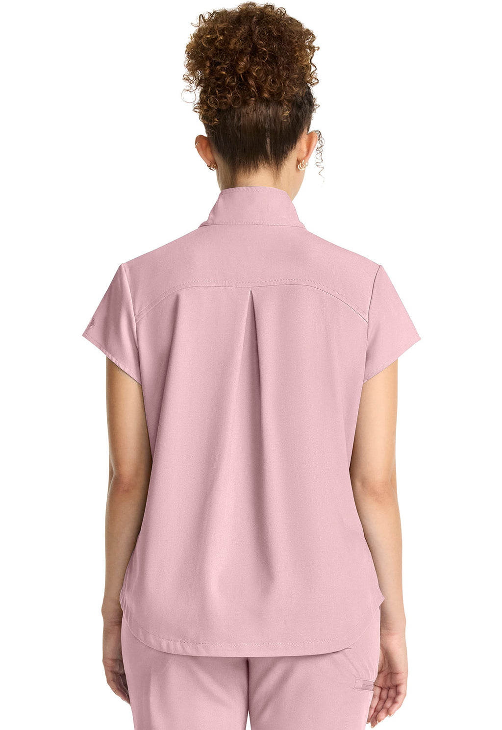 HH Quest HH752 Women's Partial Zip Stand Collar Top Pink Pearl Image