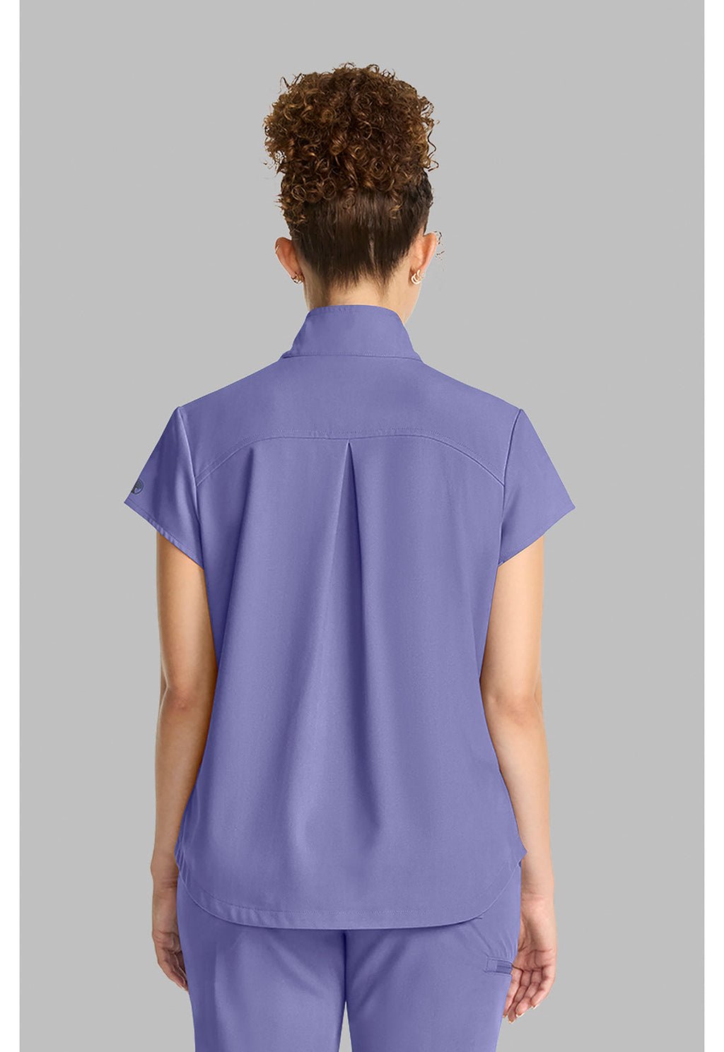 Quest HH752 Women's Women's Partial Zip Stand Collar Scrub Top Persian Violet