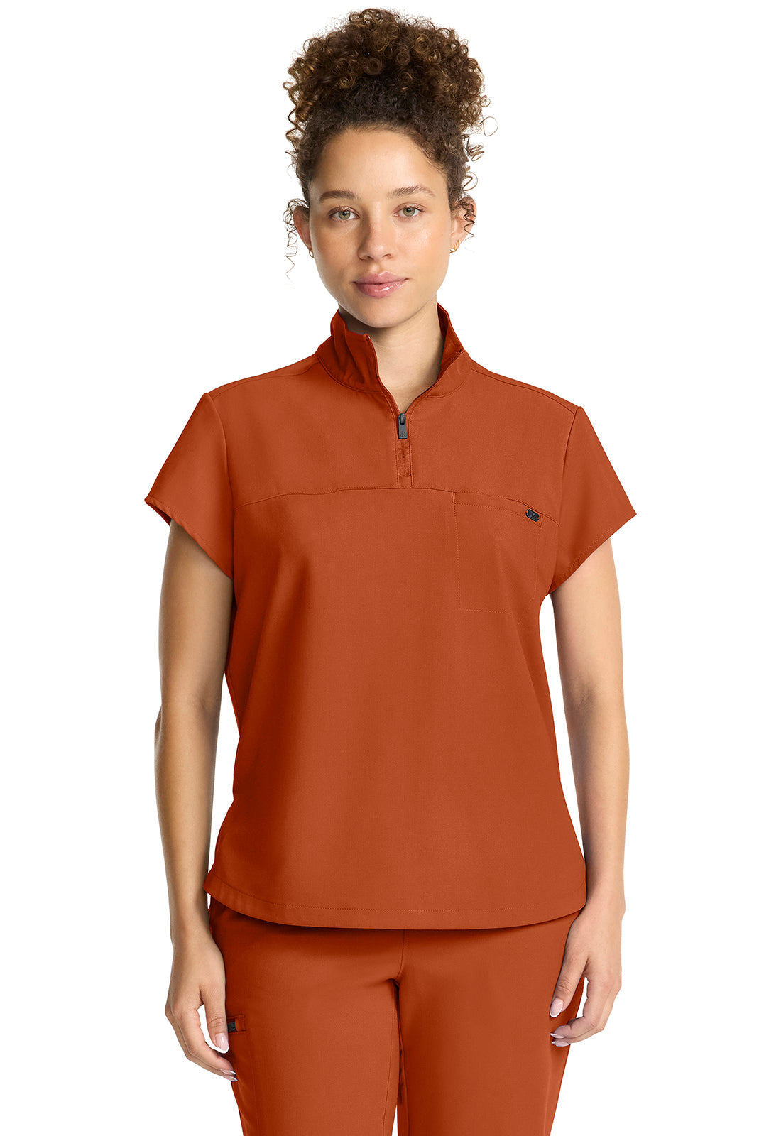 HH Quest HH752 Women's Partial Zip Stand Collar Top Warm Sunrise