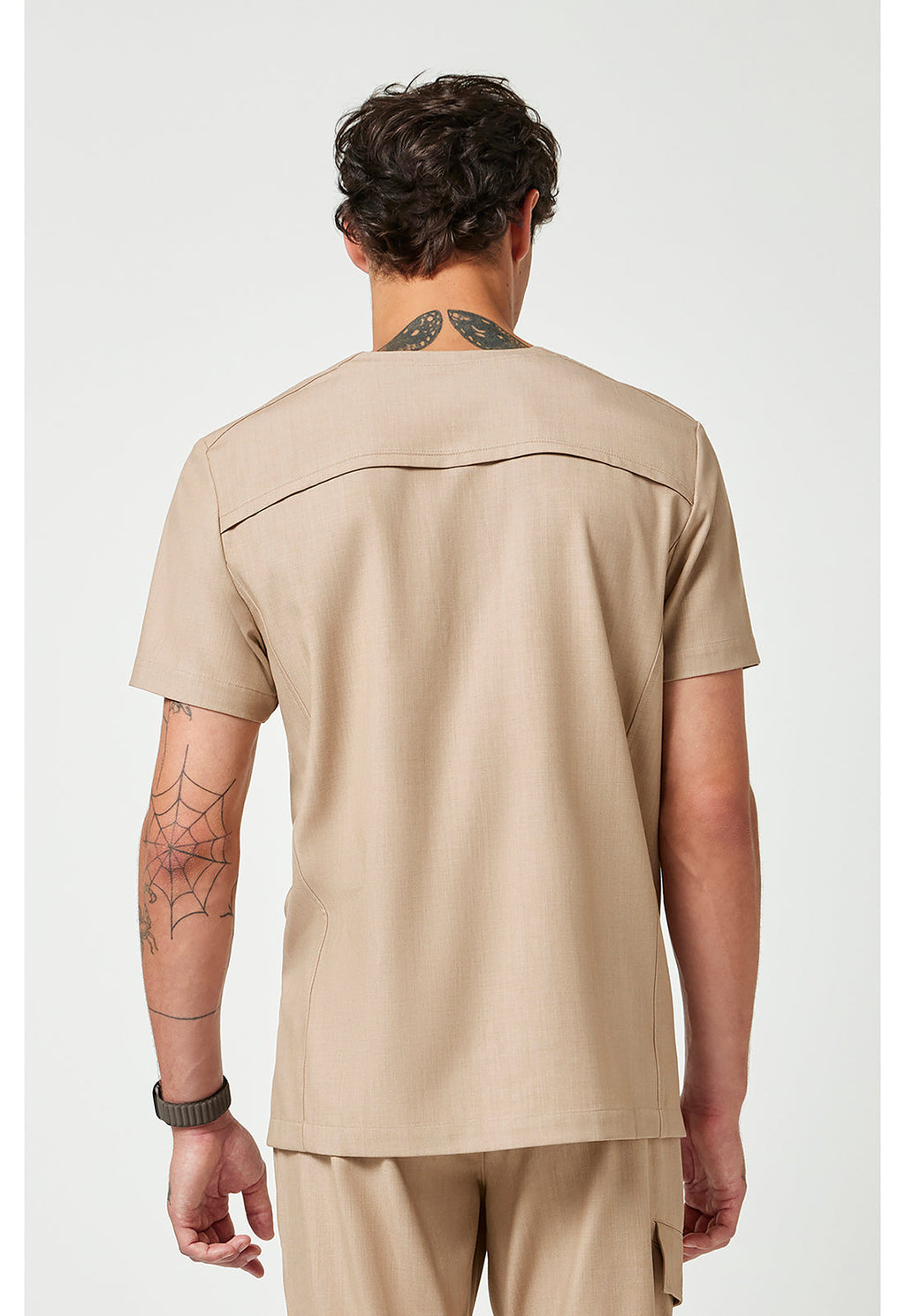 Quest HH753 Men's V-Neck Scrub Top Desert Taupe