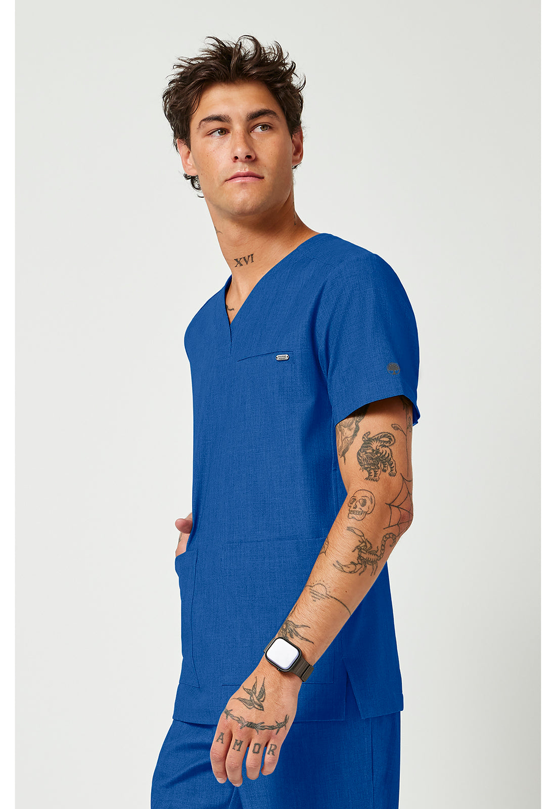 Quest HH753 Men's V-Neck Scrub Top Royal