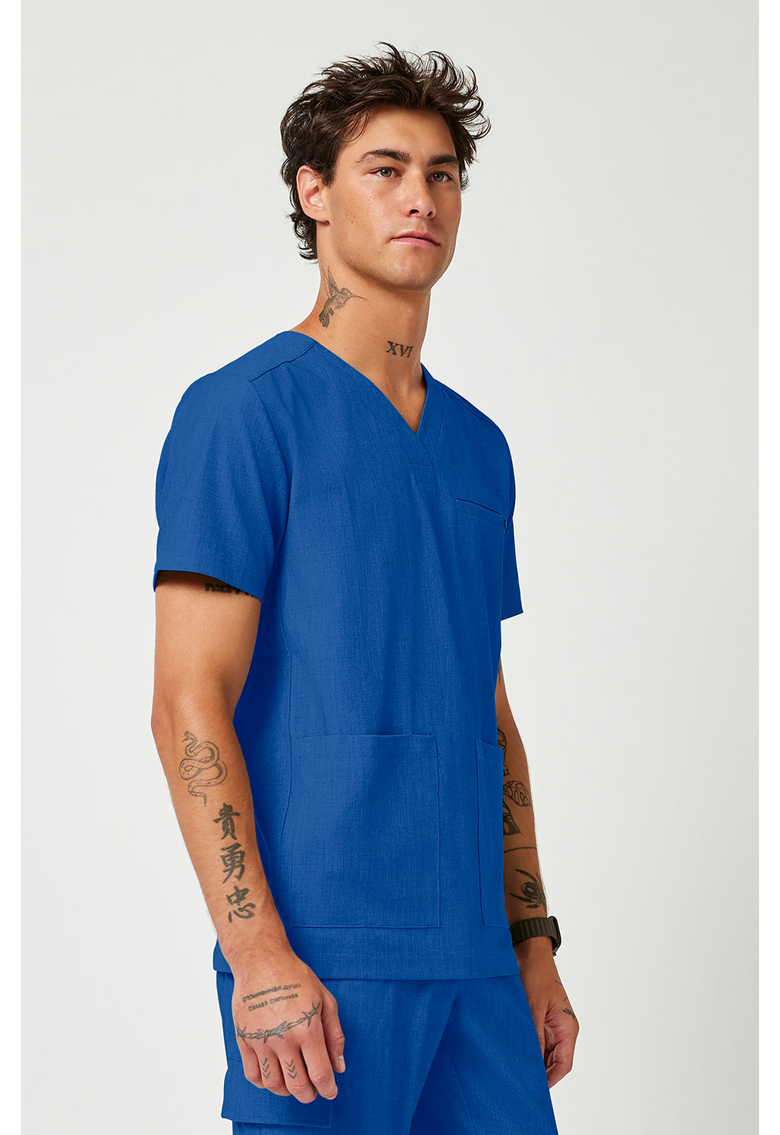 Quest HH753 Men's V-Neck Scrub Top Royal