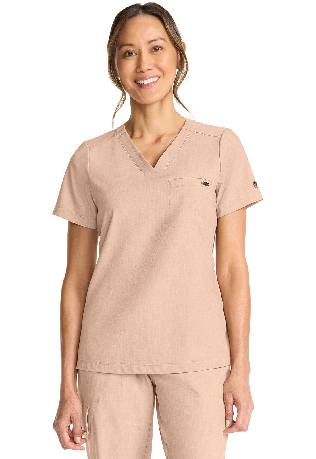 Quest HH755 Women's Tuck-in V-Neck Scrub Top Desert Taupe