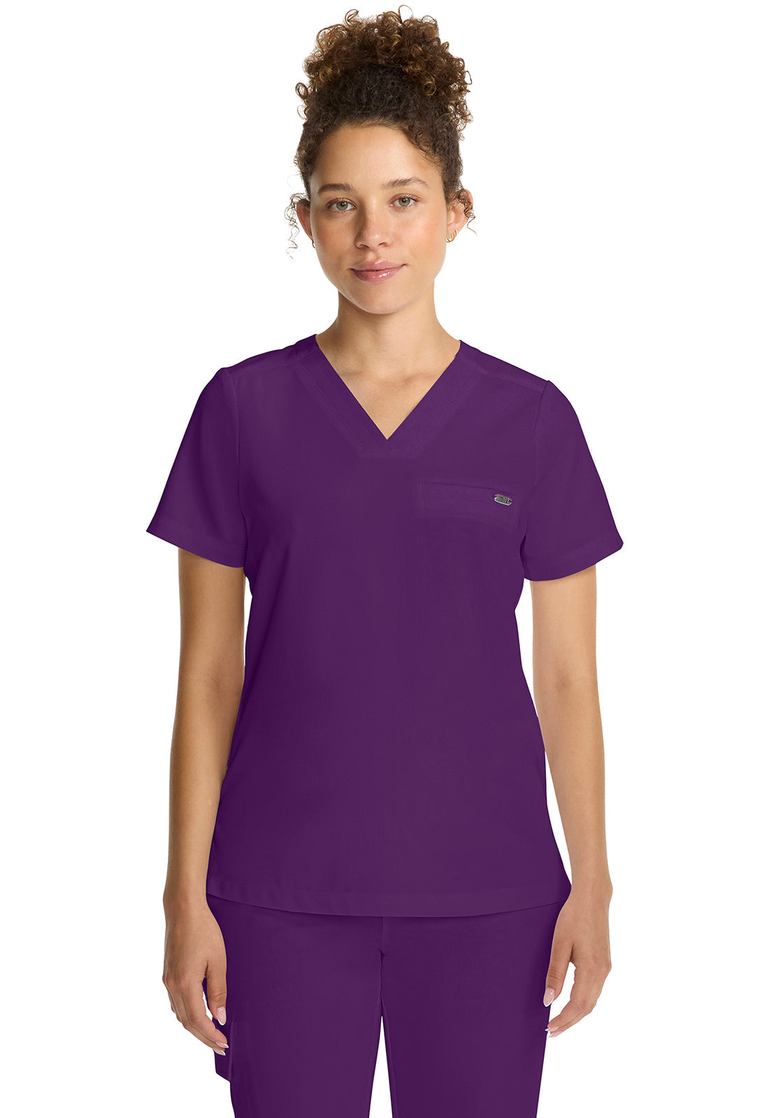 HH Quest HH755 Women's Tuck-in V-Neck Top Eggplant