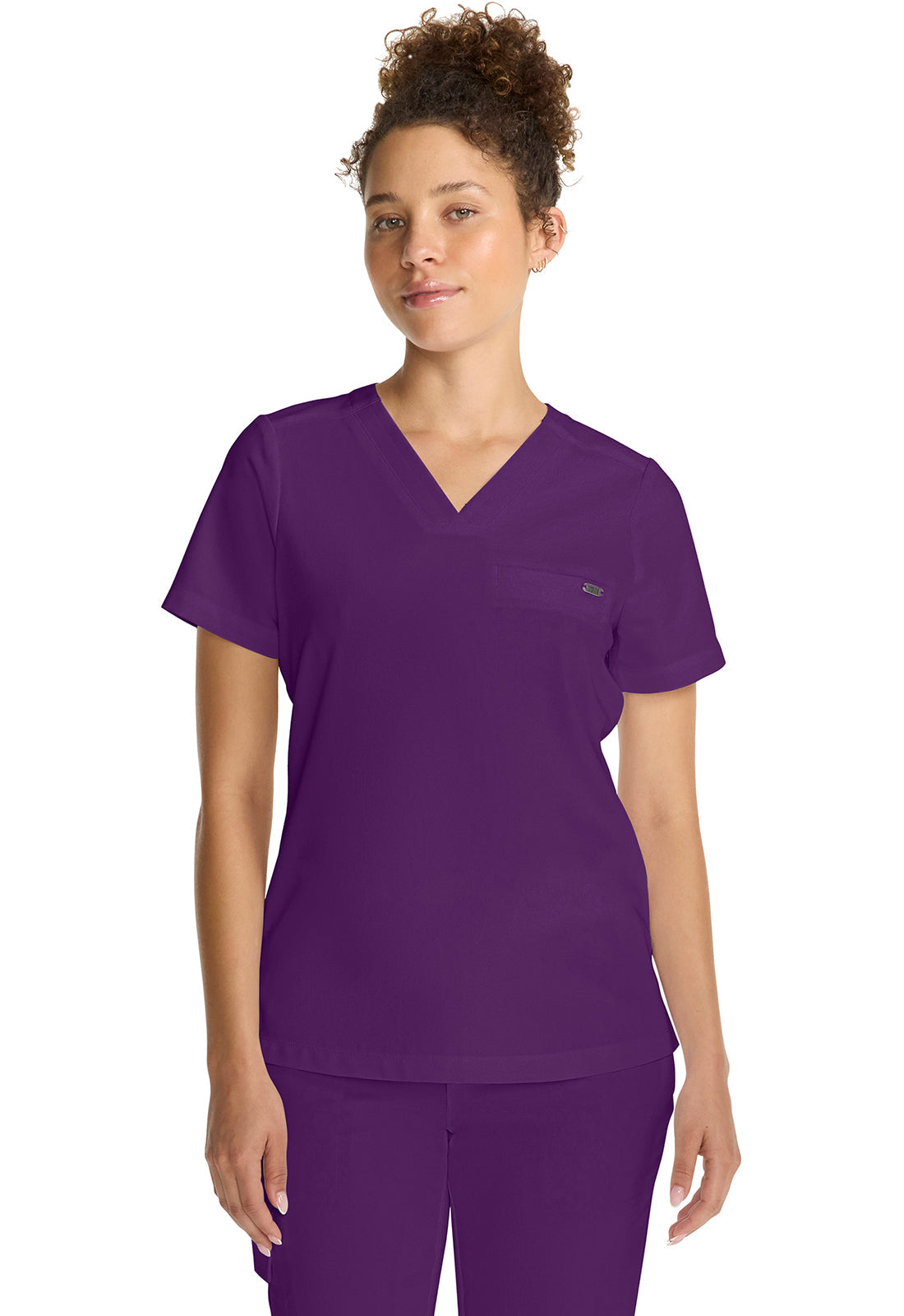 HH Quest HH755 Women's Tuck-in V-Neck Top Eggplant