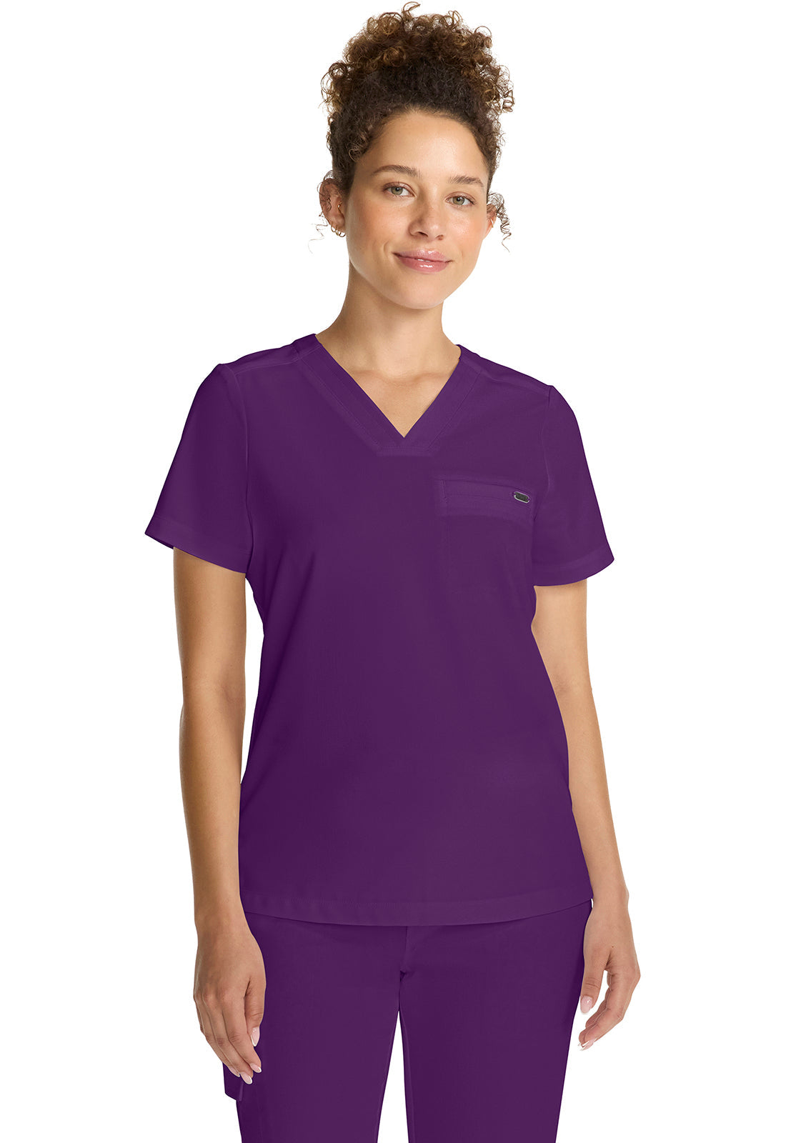 HH Quest HH755 Women's Tuck-in V-Neck Top Eggplant