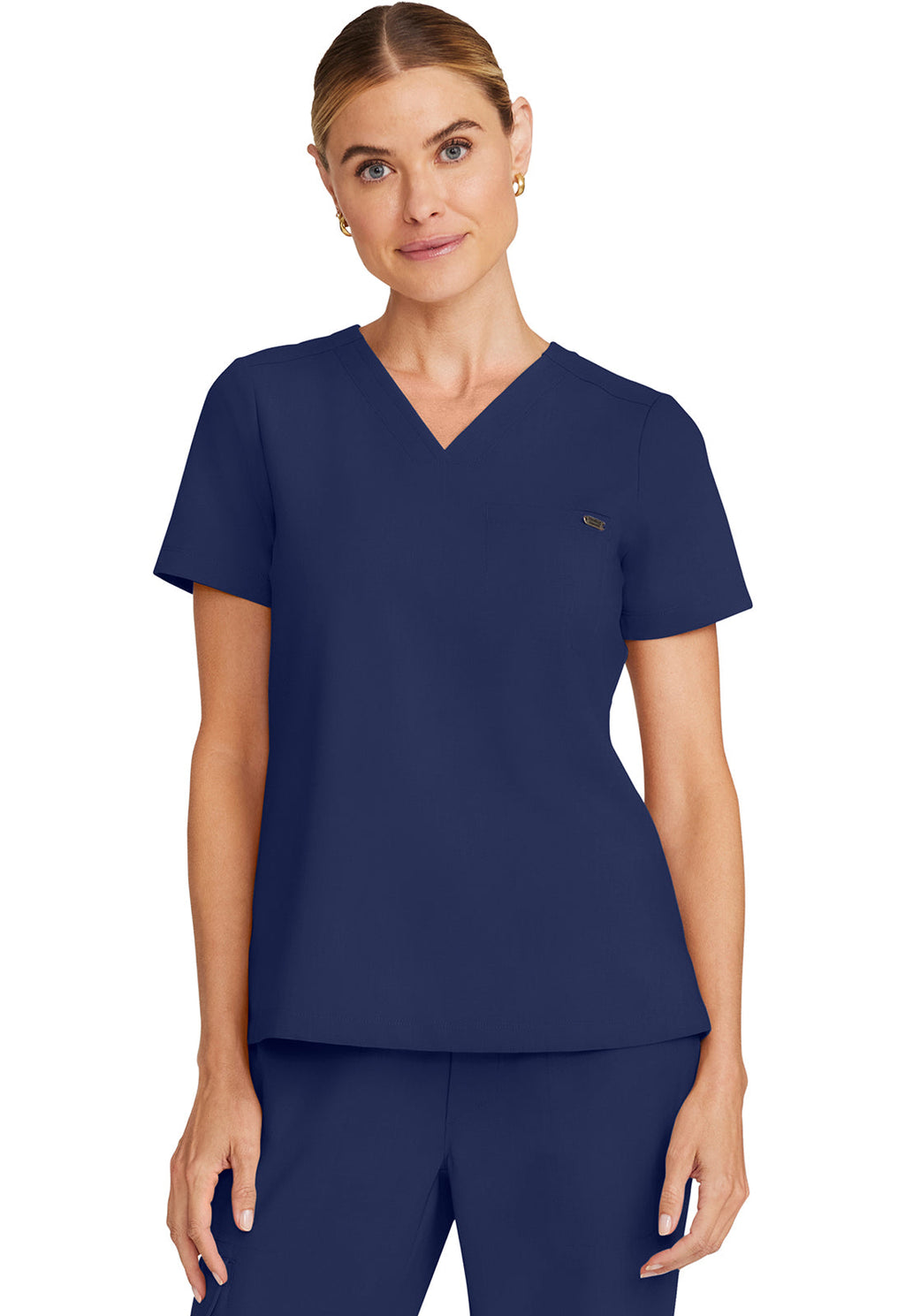 Quest HH755 Women's Tuck-in V-Neck Scrub Top Navy