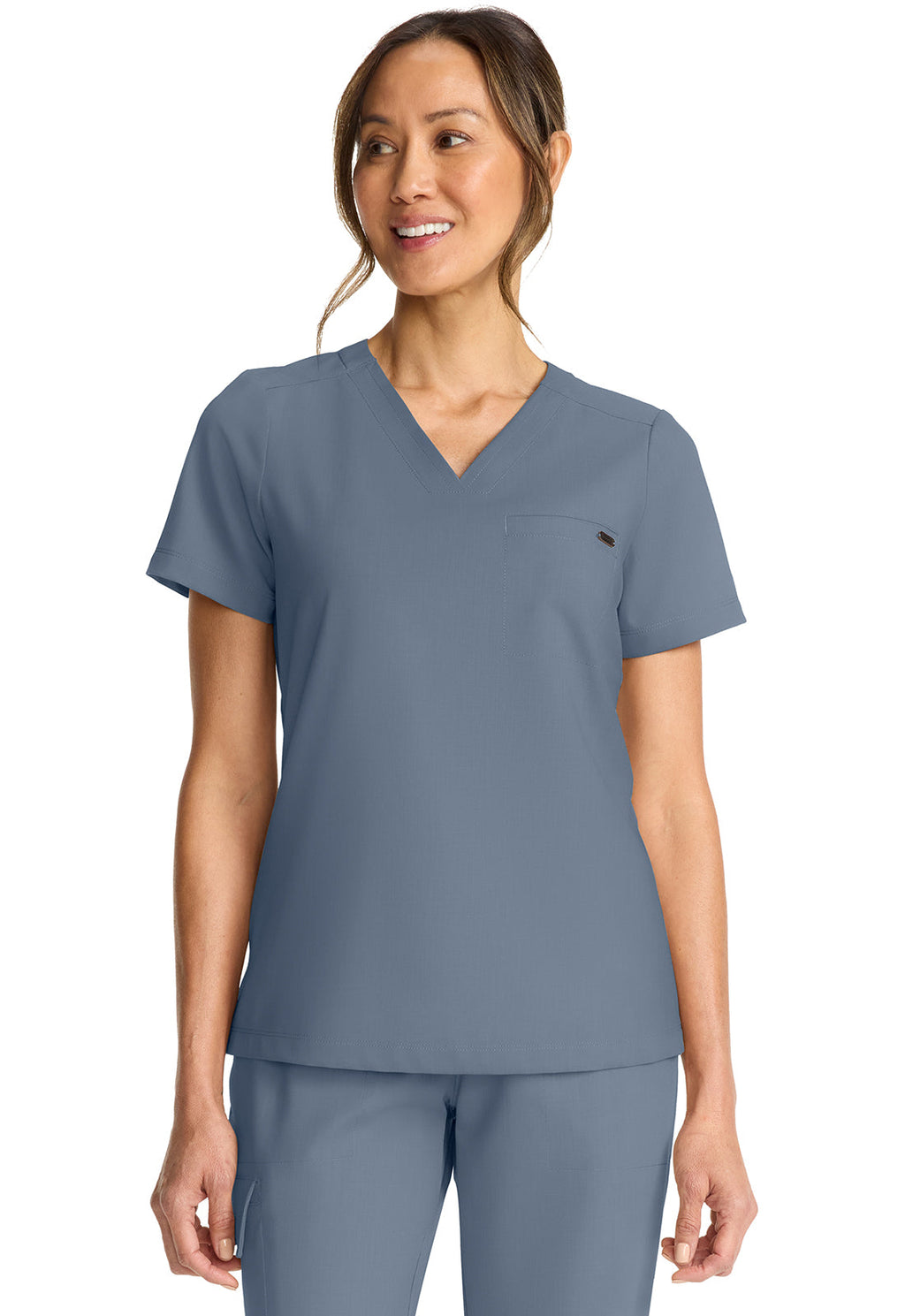 Quest HH755 Women's Tuck-in V-Neck Scrub Top Twilight Blue