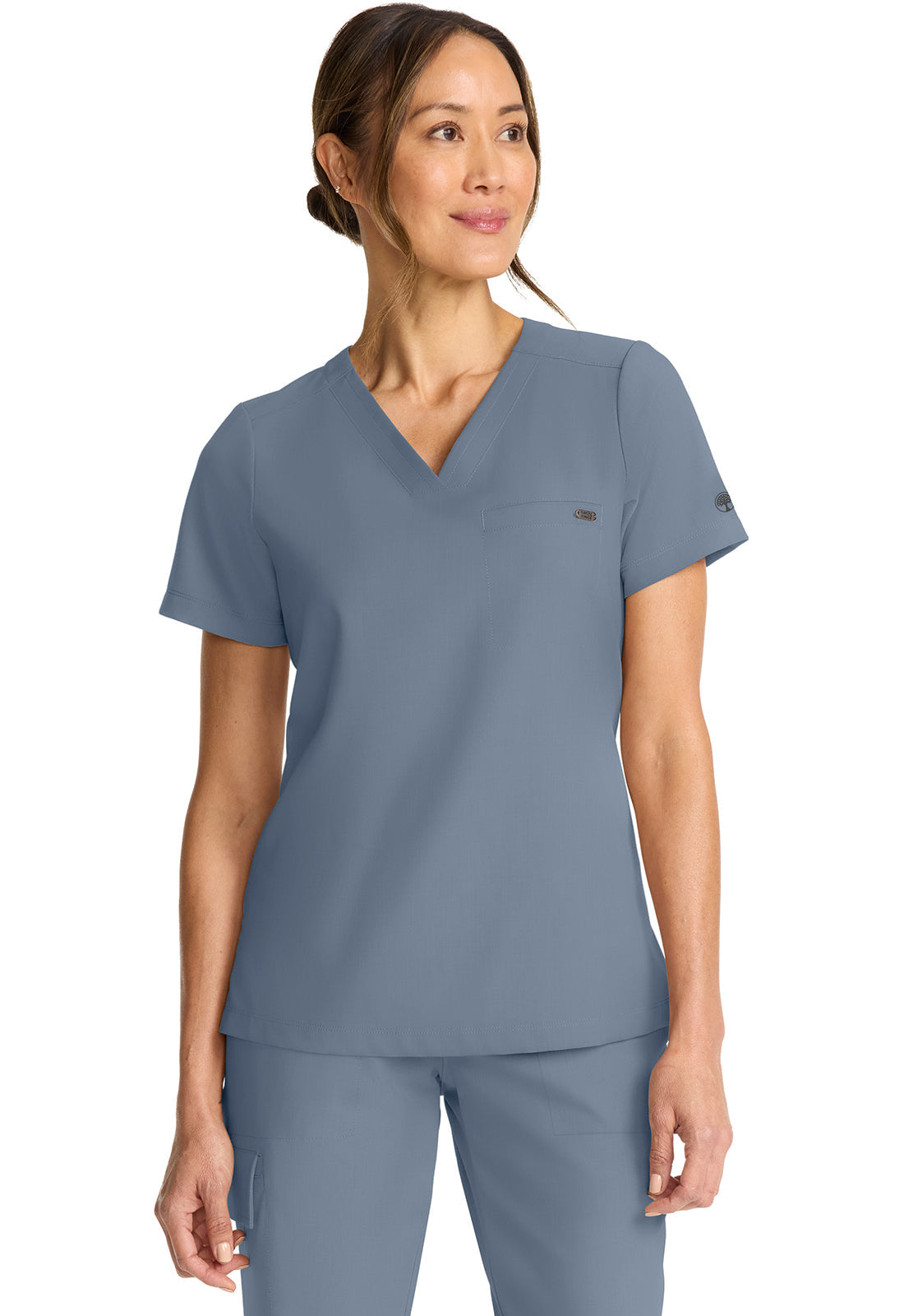 Quest HH755 Women's Tuck-in V-Neck Scrub Top Twilight Blue