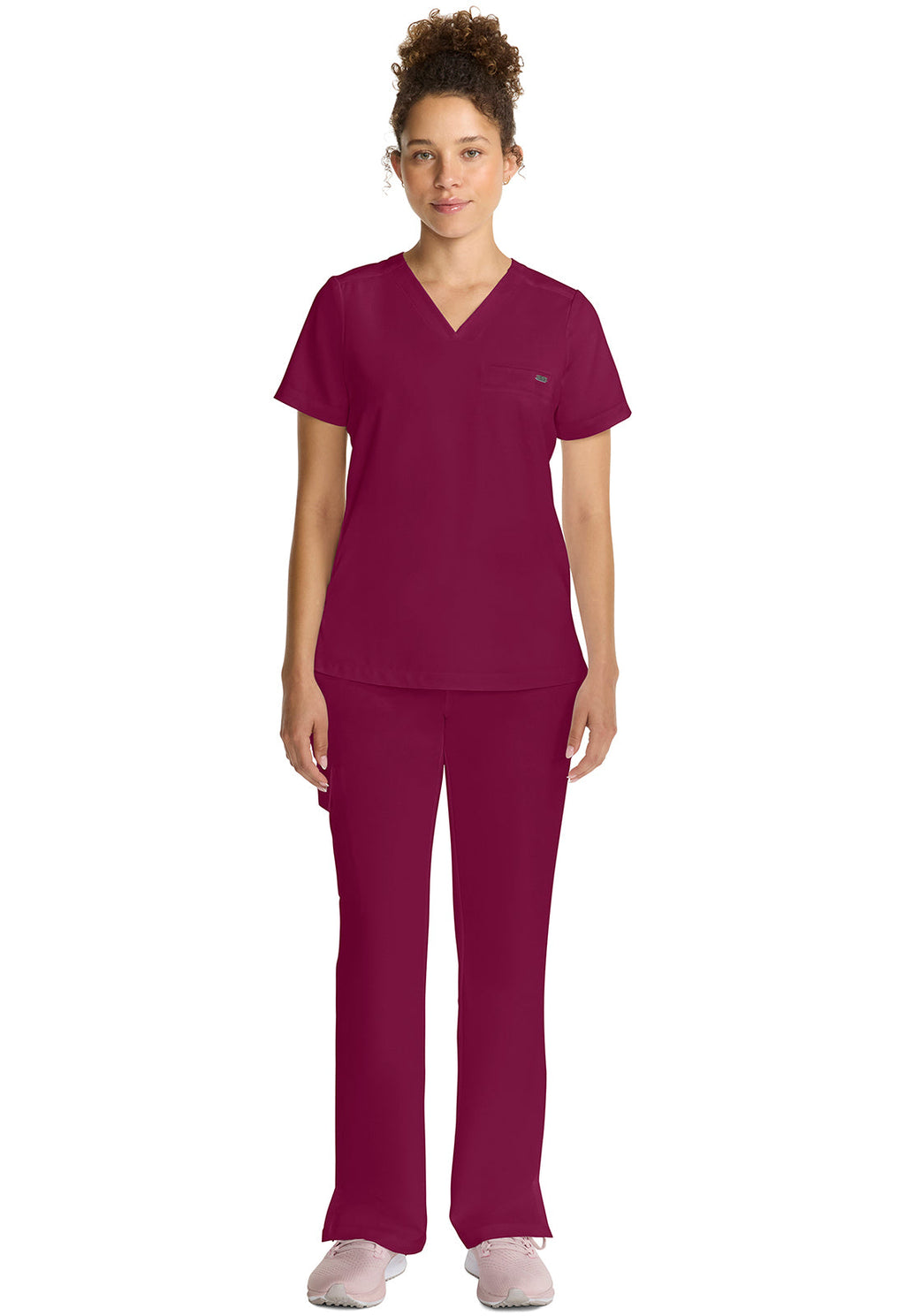 Quest HH755 Women's Tuck-in V-Neck Scrub Top Wine