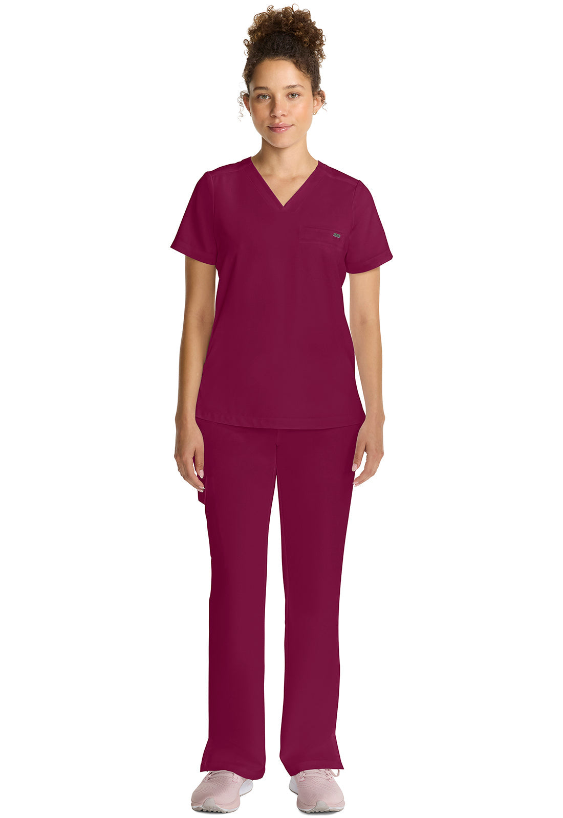 Quest HH755 Women's Tuck-in V-Neck Scrub Top Wine