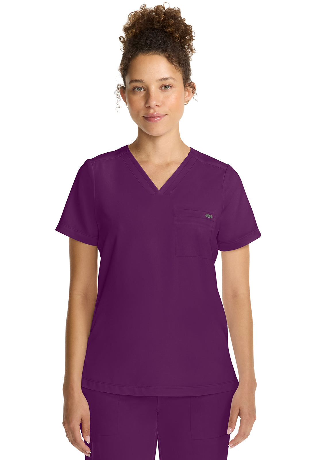 Quest HH755 Women's Tuck-in V-Neck Scrub Top Wine