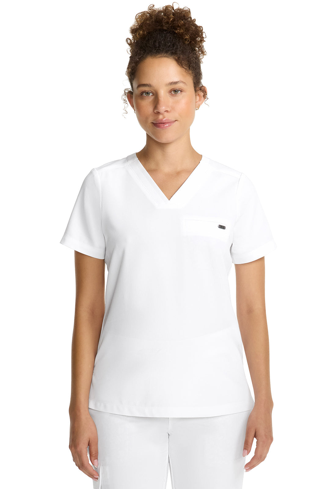 Quest HH755 Women's Tuck-in V-Neck Scrub Top White Gardenia