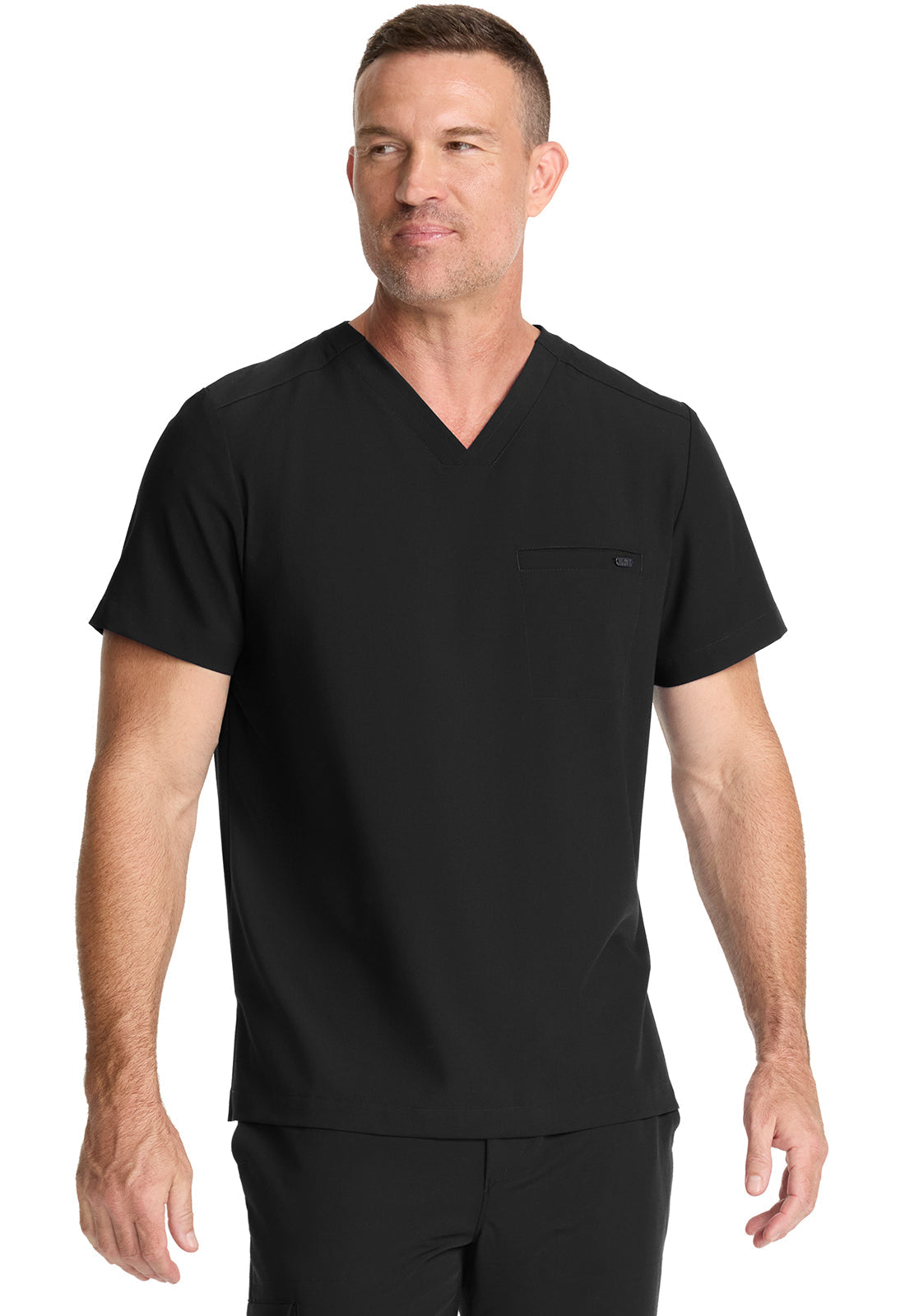 Quest HH758 Men's 1-Pocket V-Neck Scrub Top Black