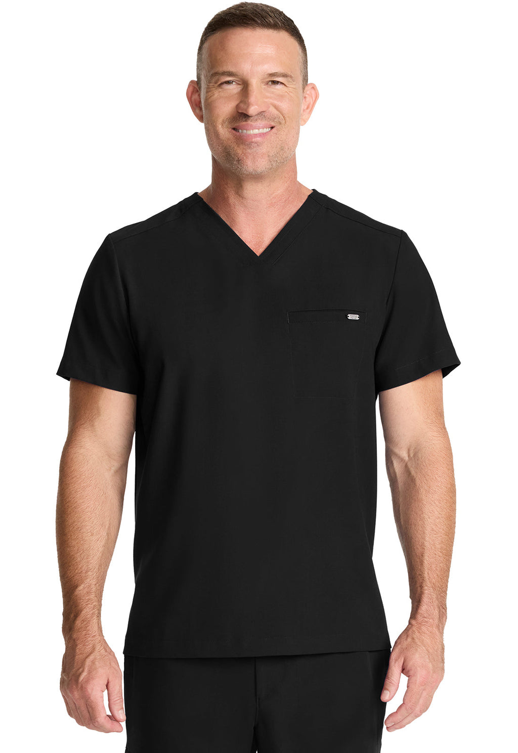 Quest HH758 Men's 1-Pocket V-Neck Scrub Top Black