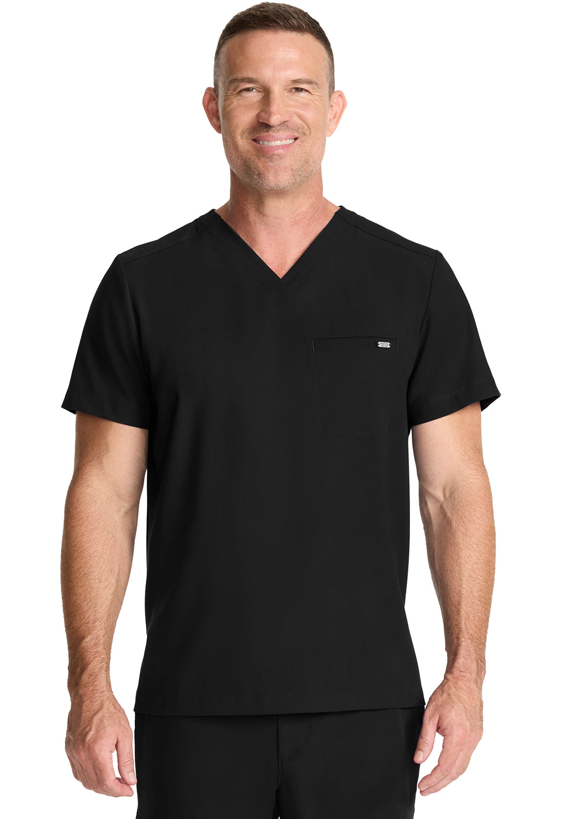 Quest HH758 Men's 1-Pocket V-Neck Scrub Top Black