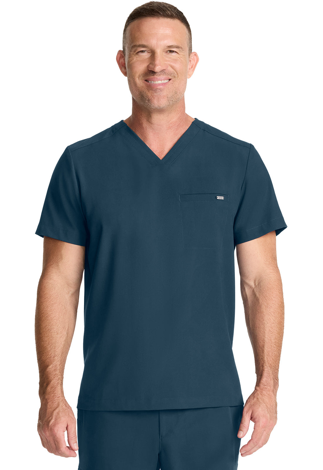 Quest HH758 Men's 1-Pocket V-Neck Scrub Top Caribbean