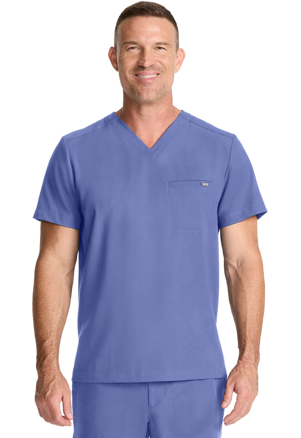 Quest HH758 Men's 1-Pocket V-Neck Scrub Top Ceil