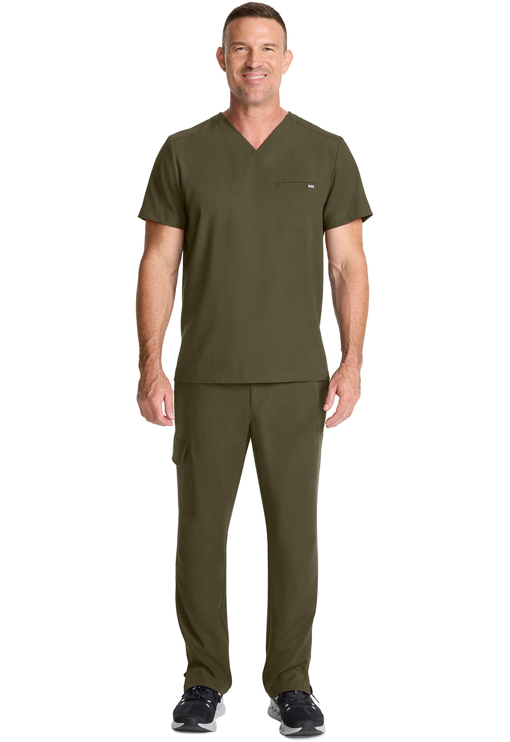 Quest HH758 Men's 1-Pocket V-Neck Scrub Top Olive
